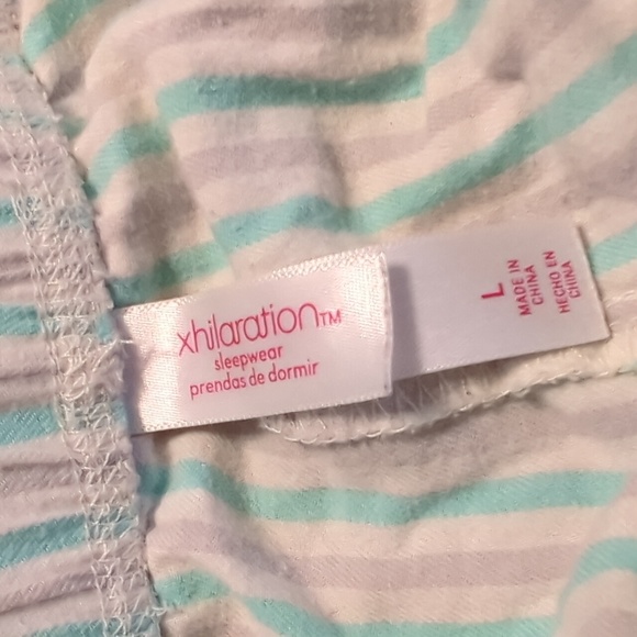 Xhilaration Large Teal stripped pajama shorts - Picture 3 of 5